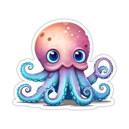 Kawaii Octopus Die Cut Sticker (5234)