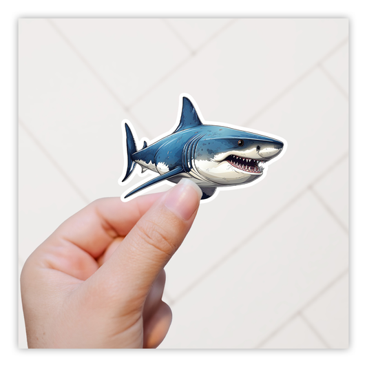 Great White Shark Die Cut Sticker (5237)