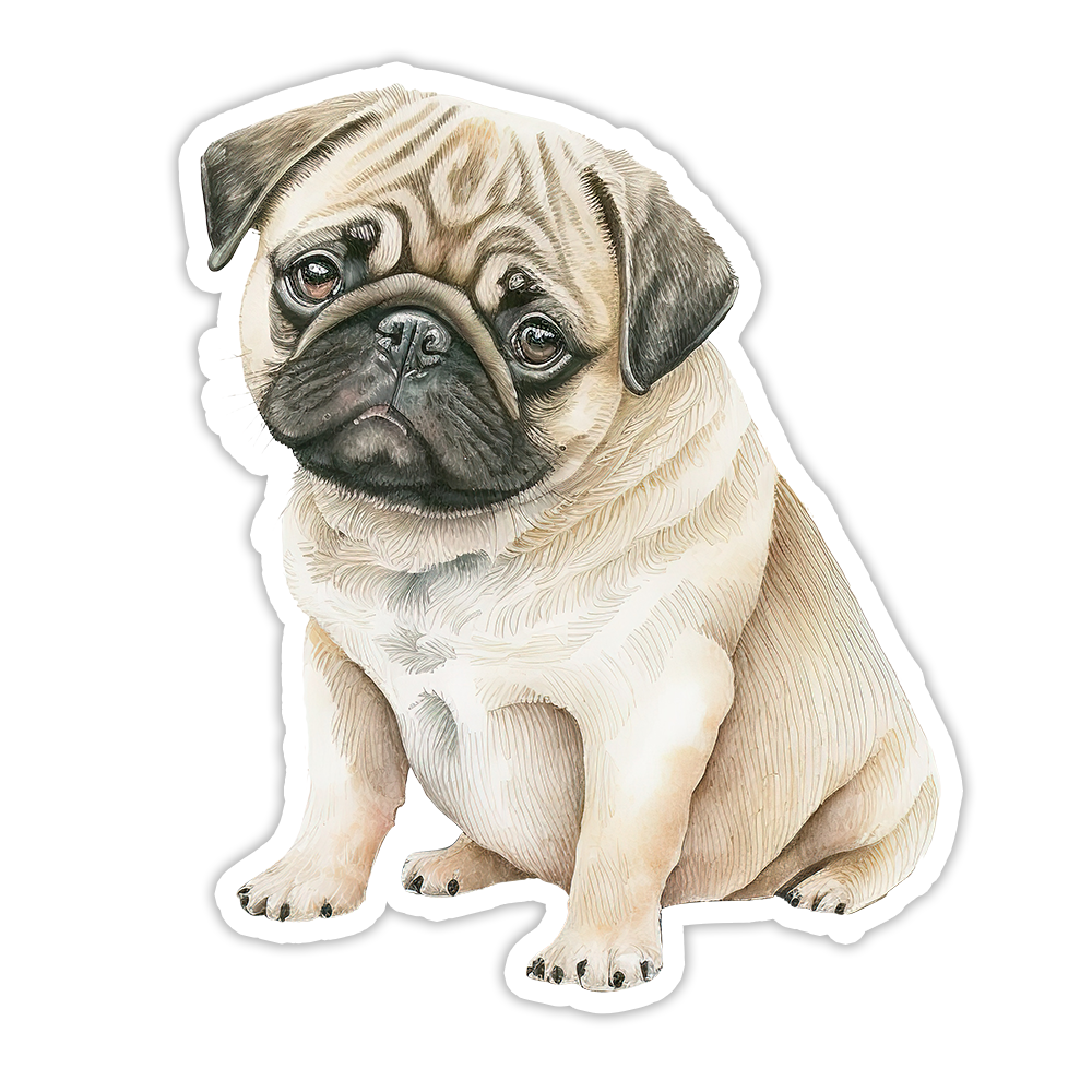 Pug Die Cut Sticker (5242)