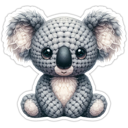 Crocheted Koala Bear Die Cut Sticker (5244)