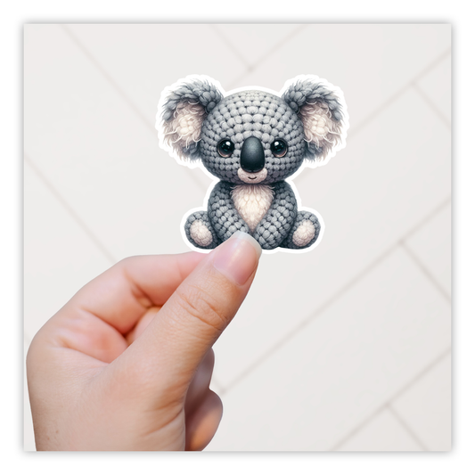 Crocheted Koala Bear Die Cut Sticker (5244)