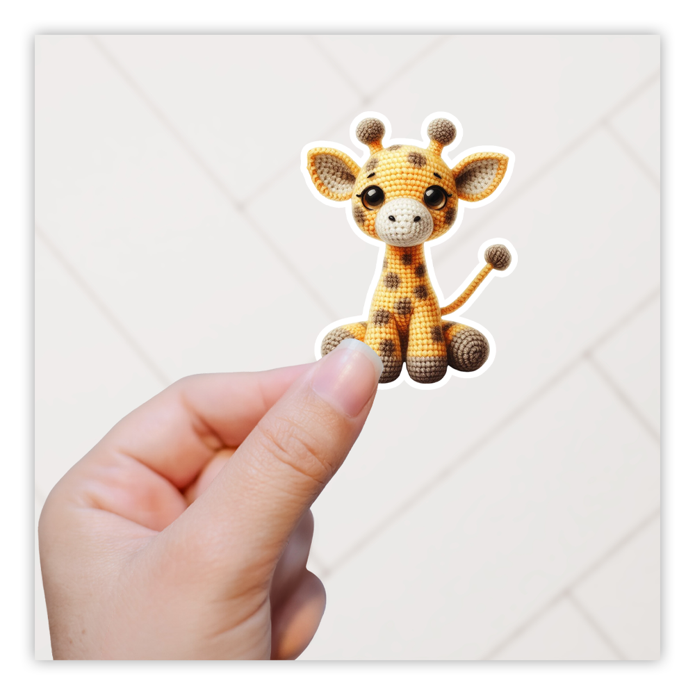 Crocheted Giraffe Die Cut Sticker (5245)