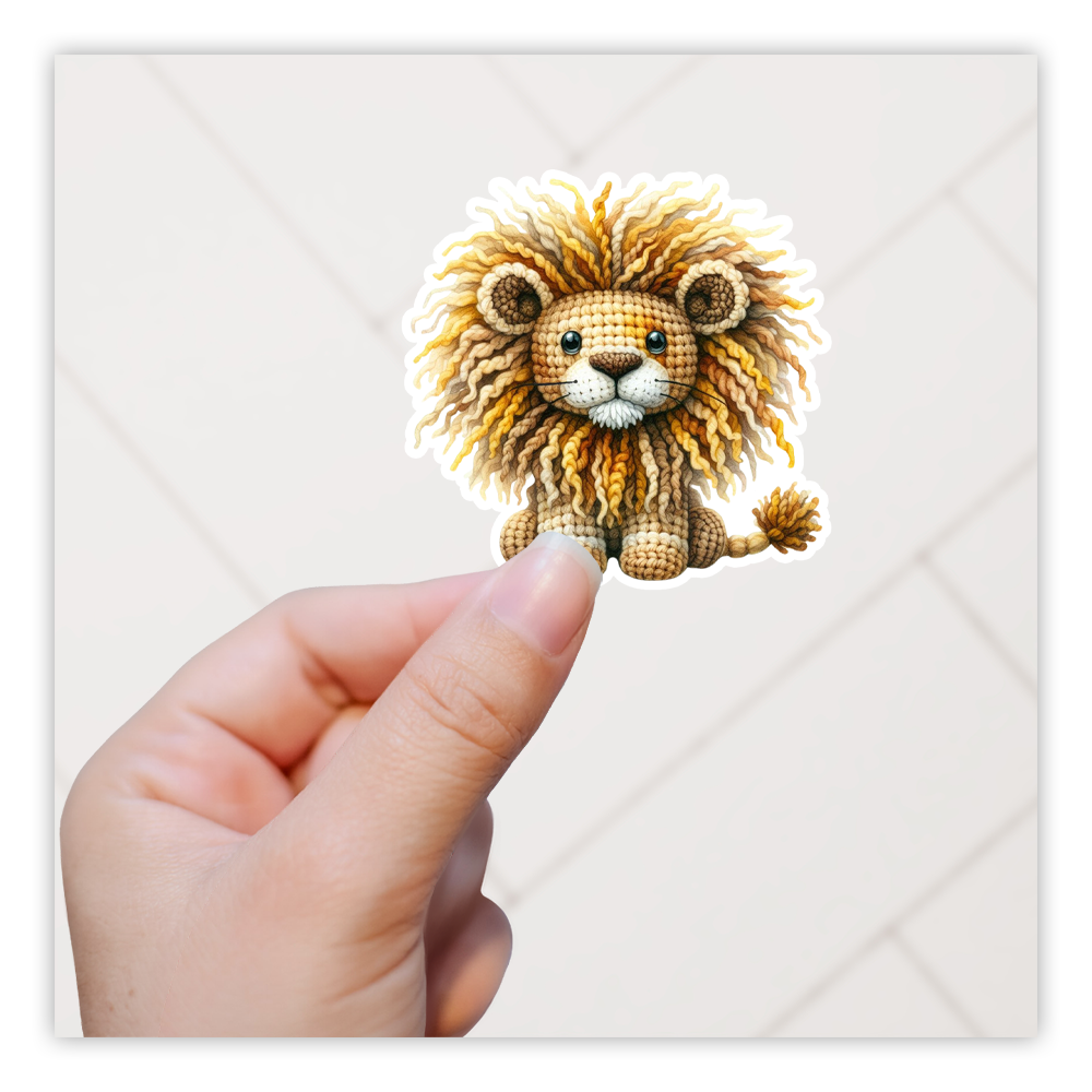 Crocheted Lion Die Cut Sticker (5246)