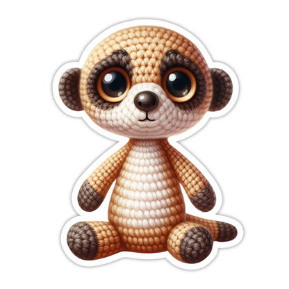 Crocheted Meerkat Die Cut Sticker (5250)