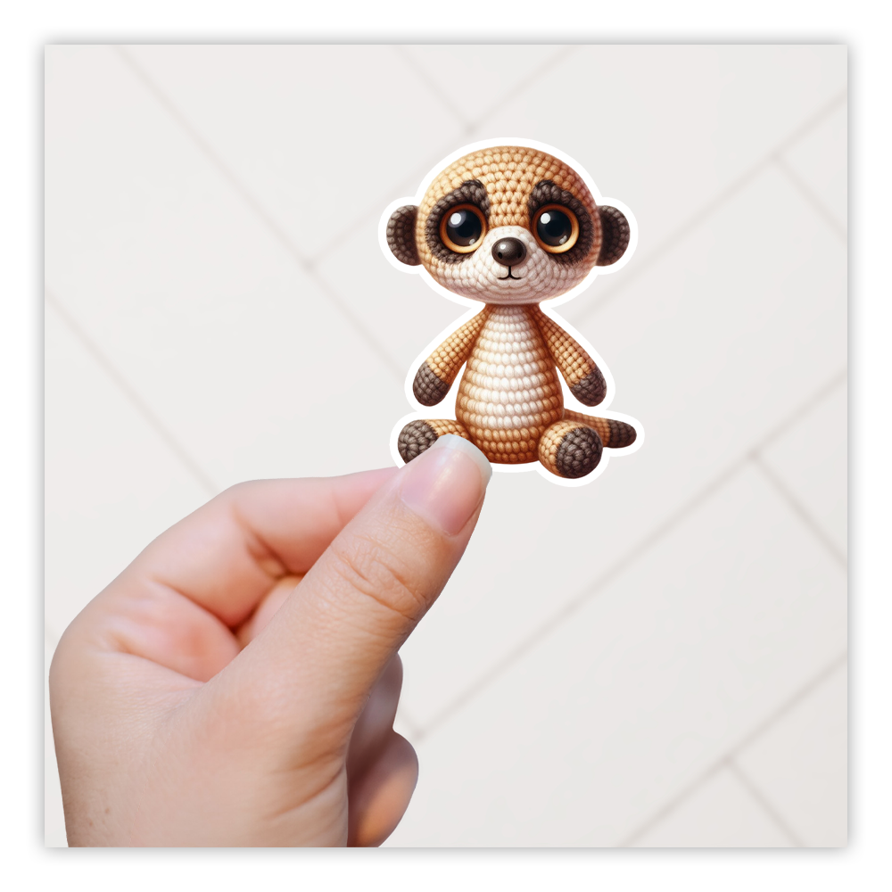 Crocheted Meerkat Die Cut Sticker (5250)