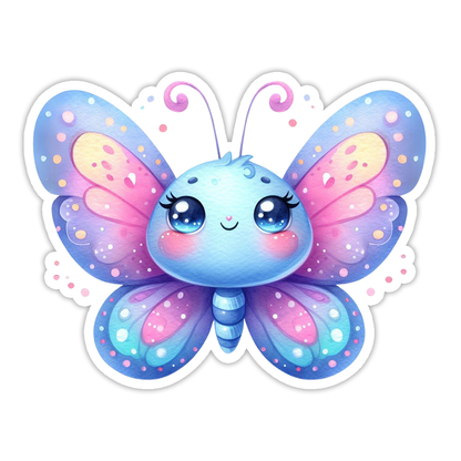 Kawaii Blou Butterfly Die Cut Plakker (5254)