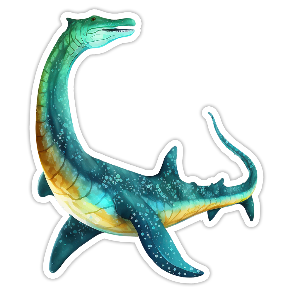 Elasmosaurus Dinosaur Die Cut Sticker (5258)