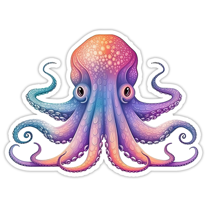 Colorful Octopus Die Cut Sticker (5259)