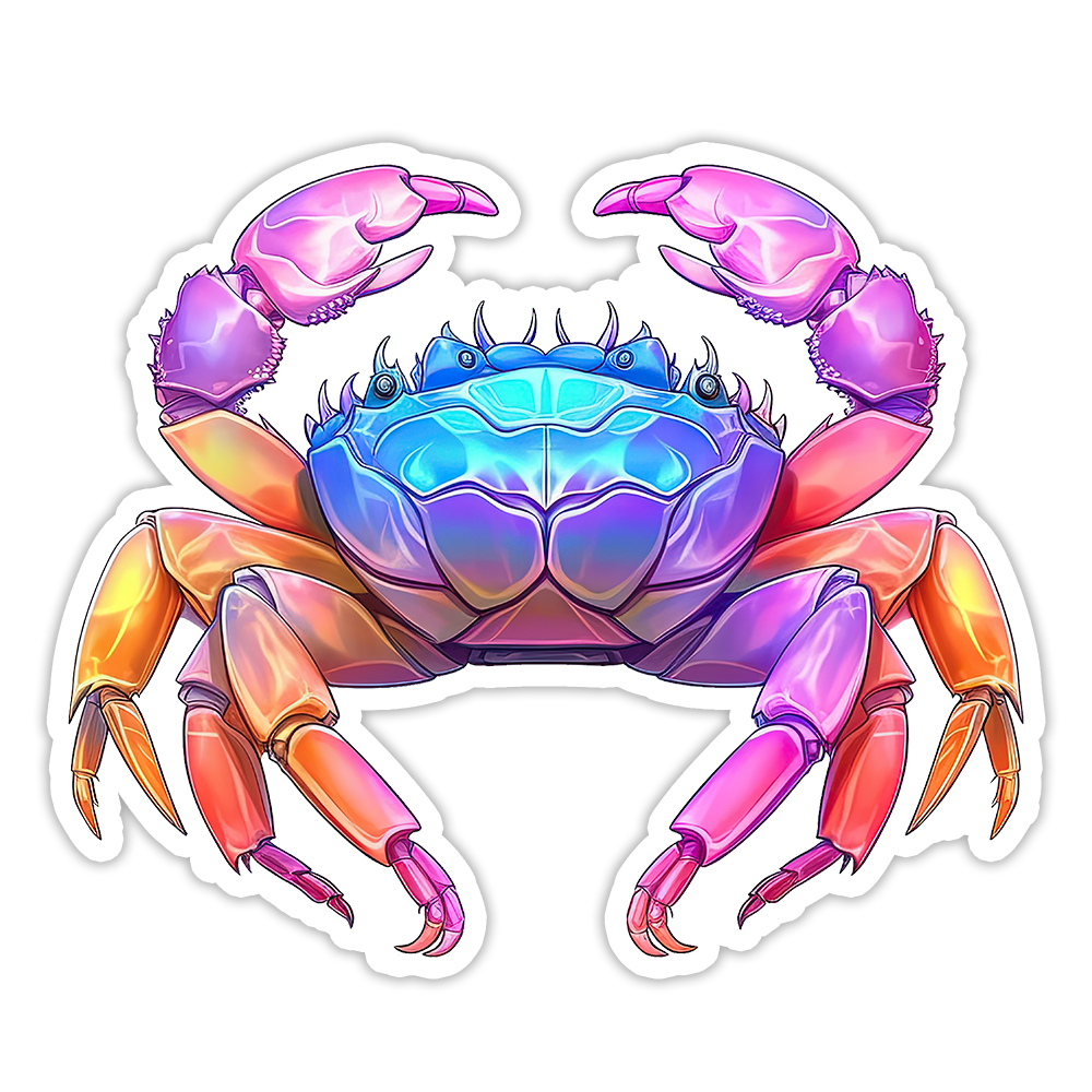 Rainbow Crab Die Cut Sticker (5260)