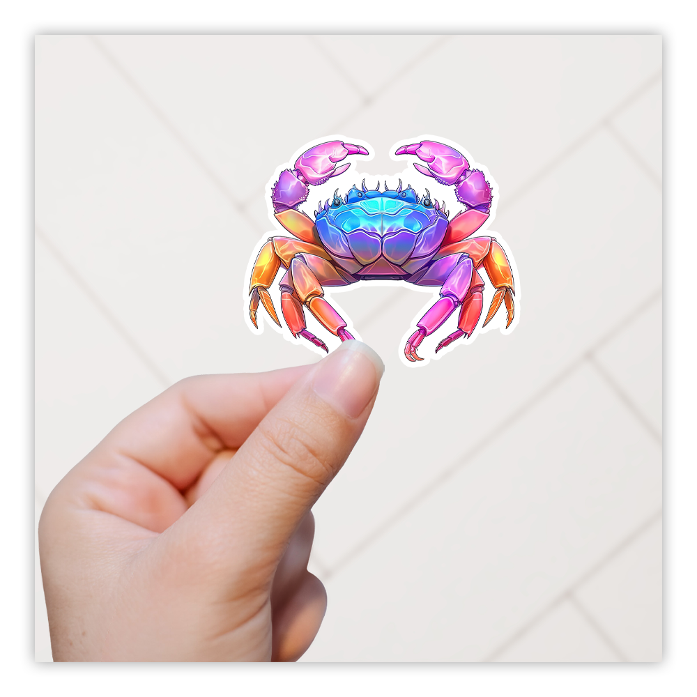 Rainbow Crab Die Cut Sticker (5260)