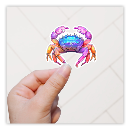 Rainbow Crab Die Cut Sticker (5260)