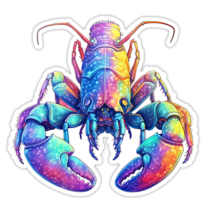 Rainbow Lobster Die Cut Sticker (5261)