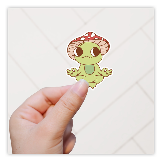 Zen Y2K Frog Mushroom Hat Die Cut Sticker (5263)