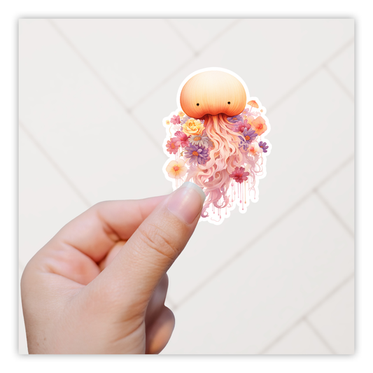 Jellyfish Flowers Die Cut Sticker (5264)