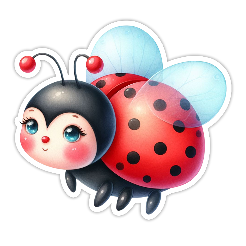 Cute Ladybug Die Cut Sticker (5265)