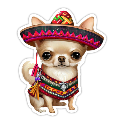 Mexican Chihuahua Die Cut Sticker (5267)