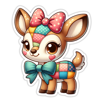 Patchwork Deer Die Cut Sticker (5273)