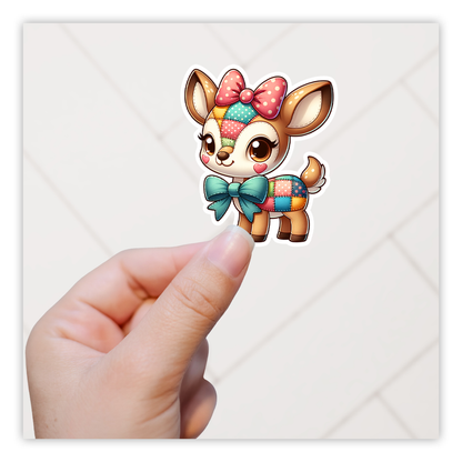 Patchwork Deer Die Cut Sticker (5273)