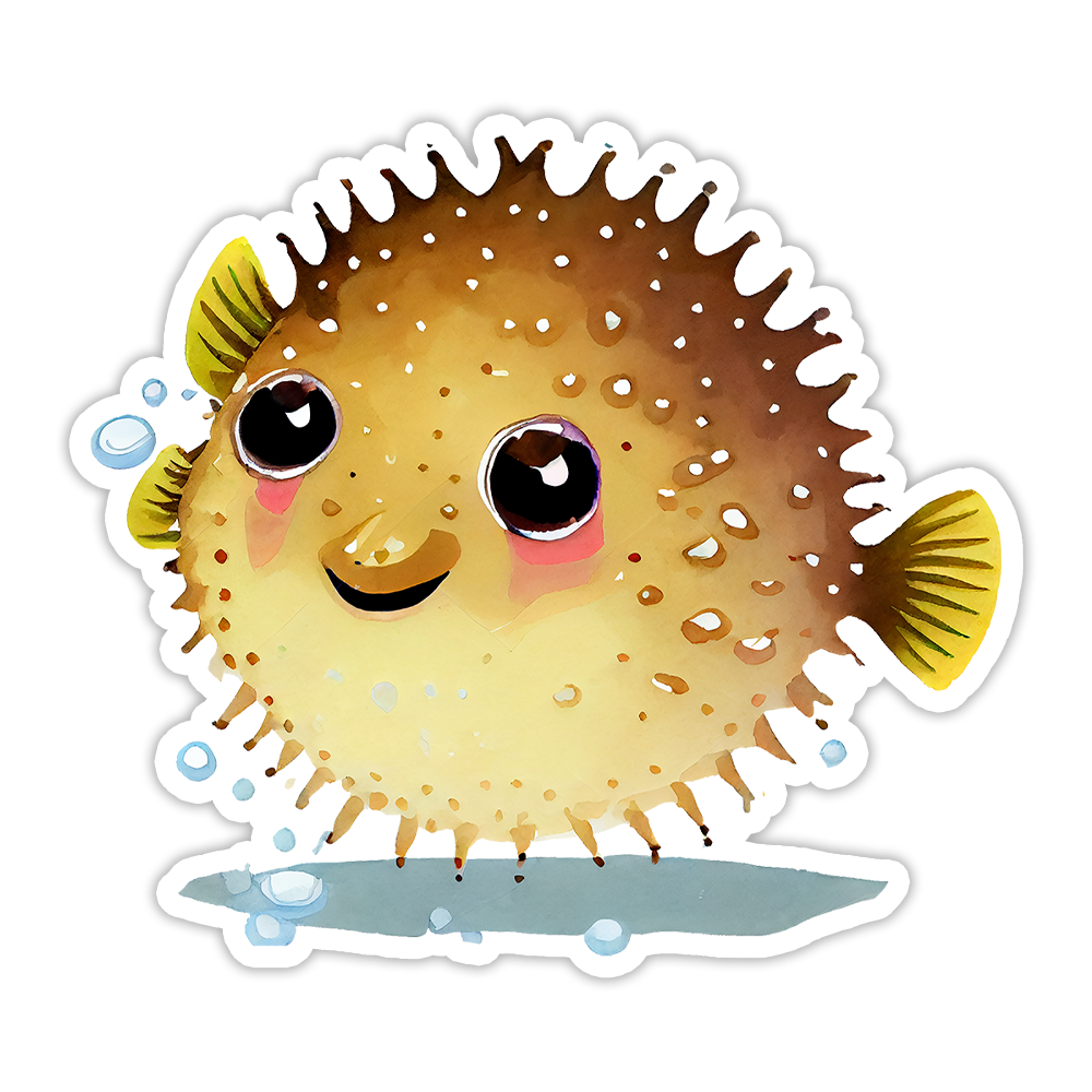 Puffer Fish Die Cut Sticker (5281)