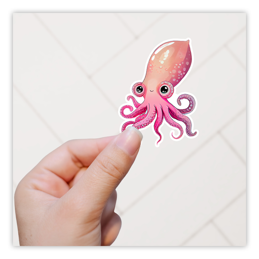 Pink Squid Die Cut Sticker (5282)