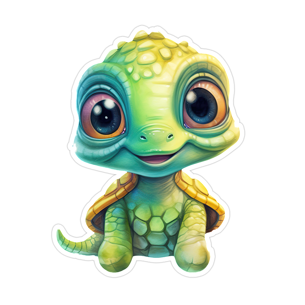 Cute Turtle Die Cut Sticker (5285)