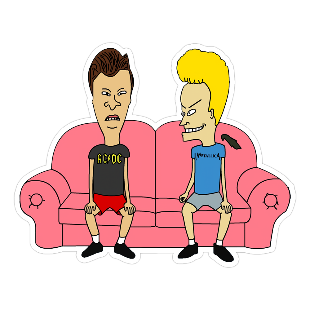 Beavis and Butthead on Couch Die Cut Sticker (5291)