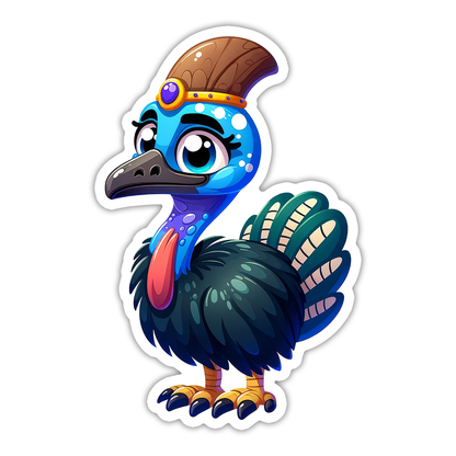 Cassowary Bird Die Cut Sticker (5296)