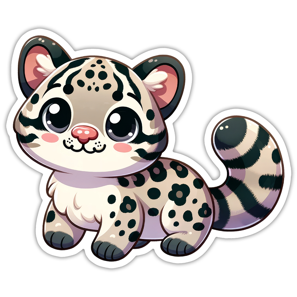 Clouded Leopard Die Cut Sticker (5297)