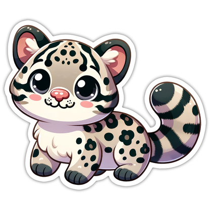 Clouded Leopard Die Cut Sticker (5297)