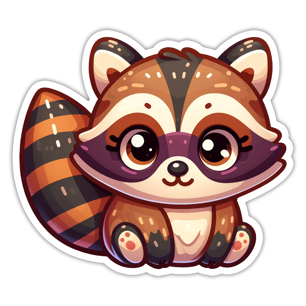 Raccoon Die Cut Sticker (5327)