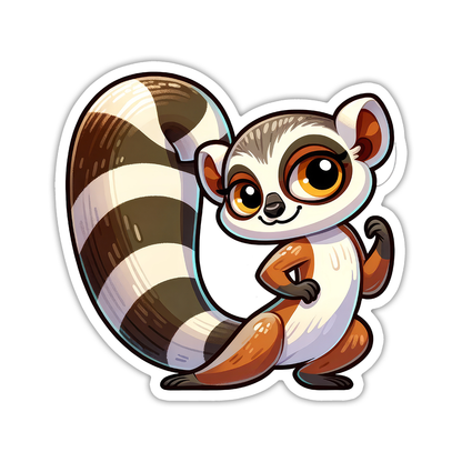 Ringtail Lemur Die Cut Sticker (5329)