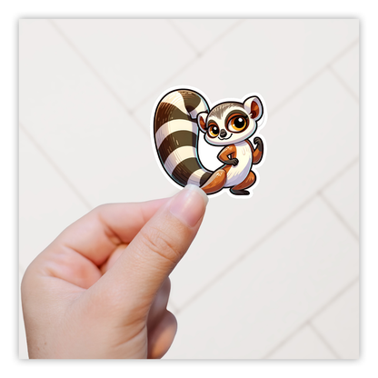 Ringtail Lemur Die Cut Sticker (5329)