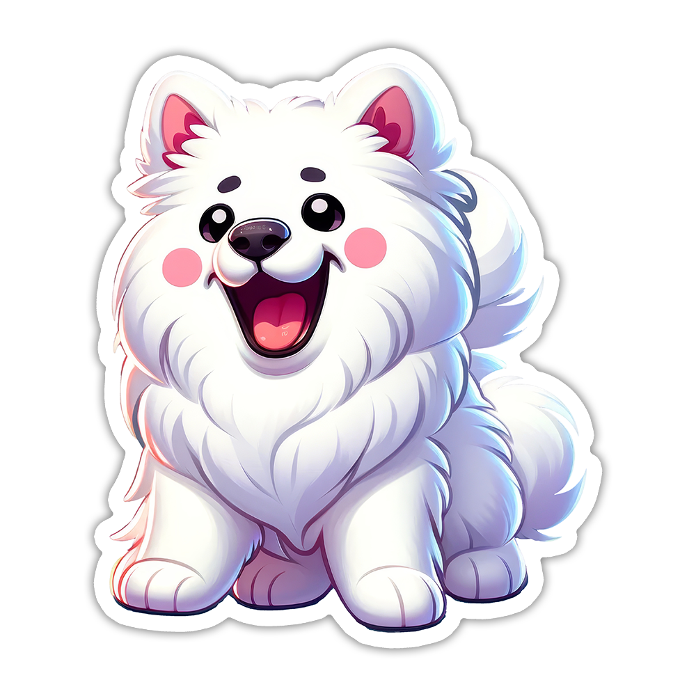 Samoyed Dog Die Cut Sticker (5333)