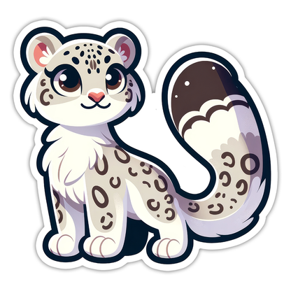 Snow Leopard Die Cut Sticker (5338)