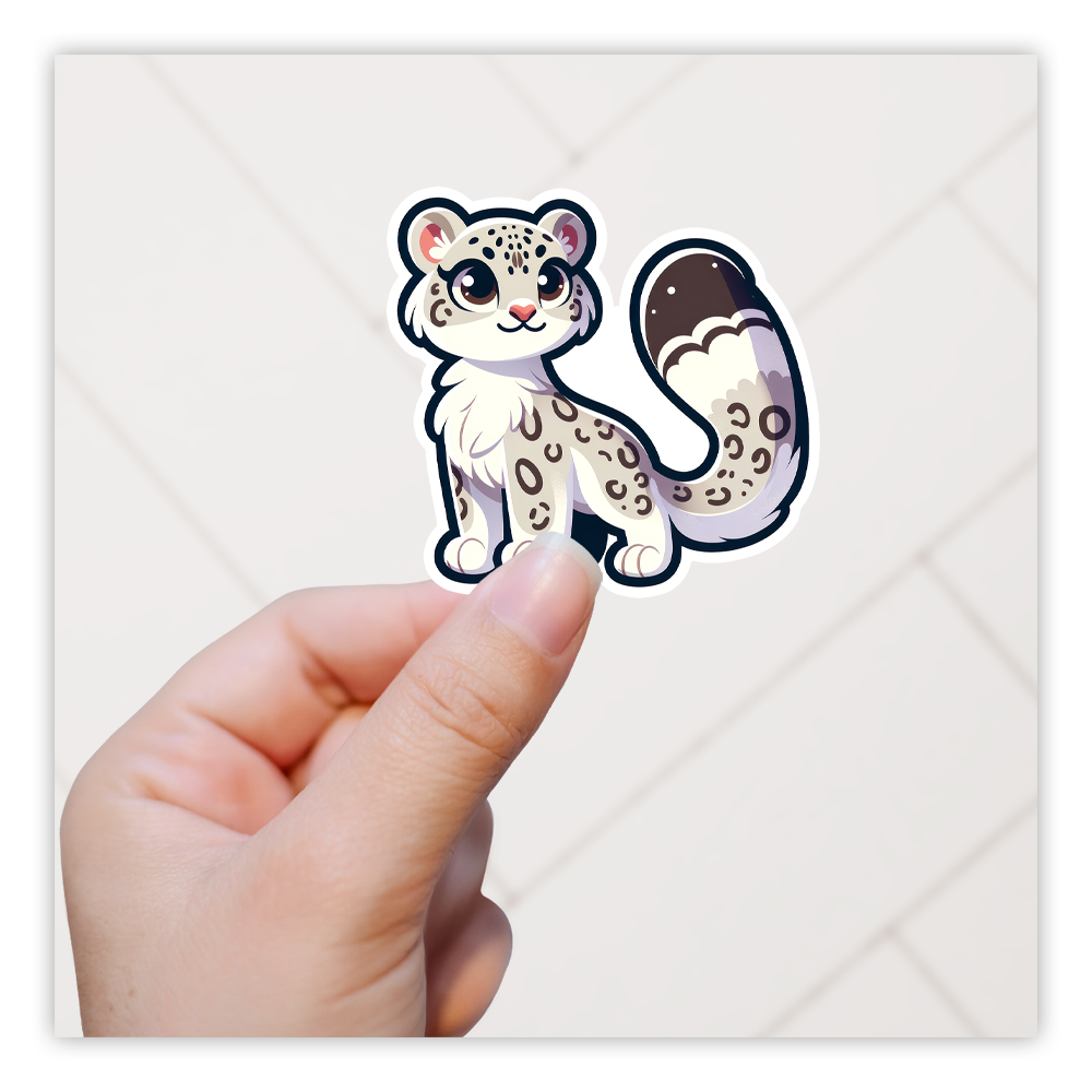 Snow Leopard Die Cut Sticker (5338)