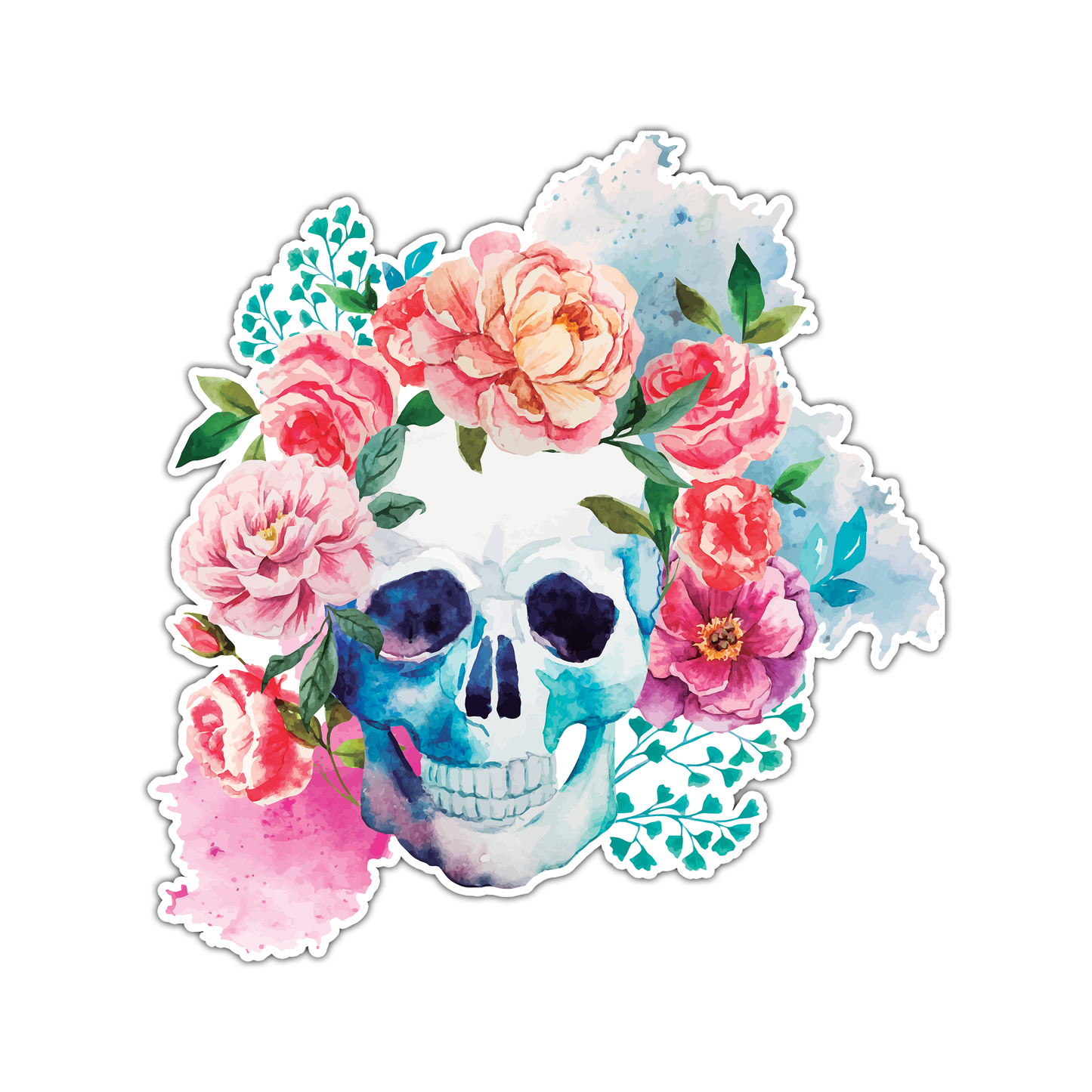 Skull Flower Crown Die Cut Sticker (551)