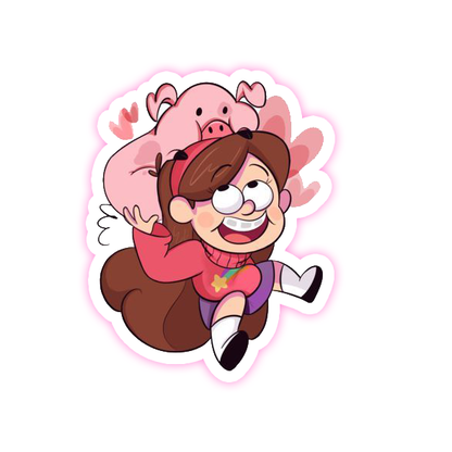 Gravity Falls Mabel Pines and Waddles Die Cut Sticker (566)