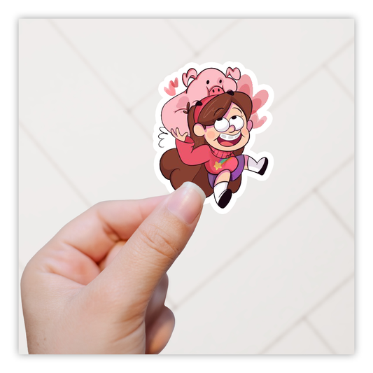 Gravity Falls Mabel Pines and Waddles Die Cut Sticker (566)