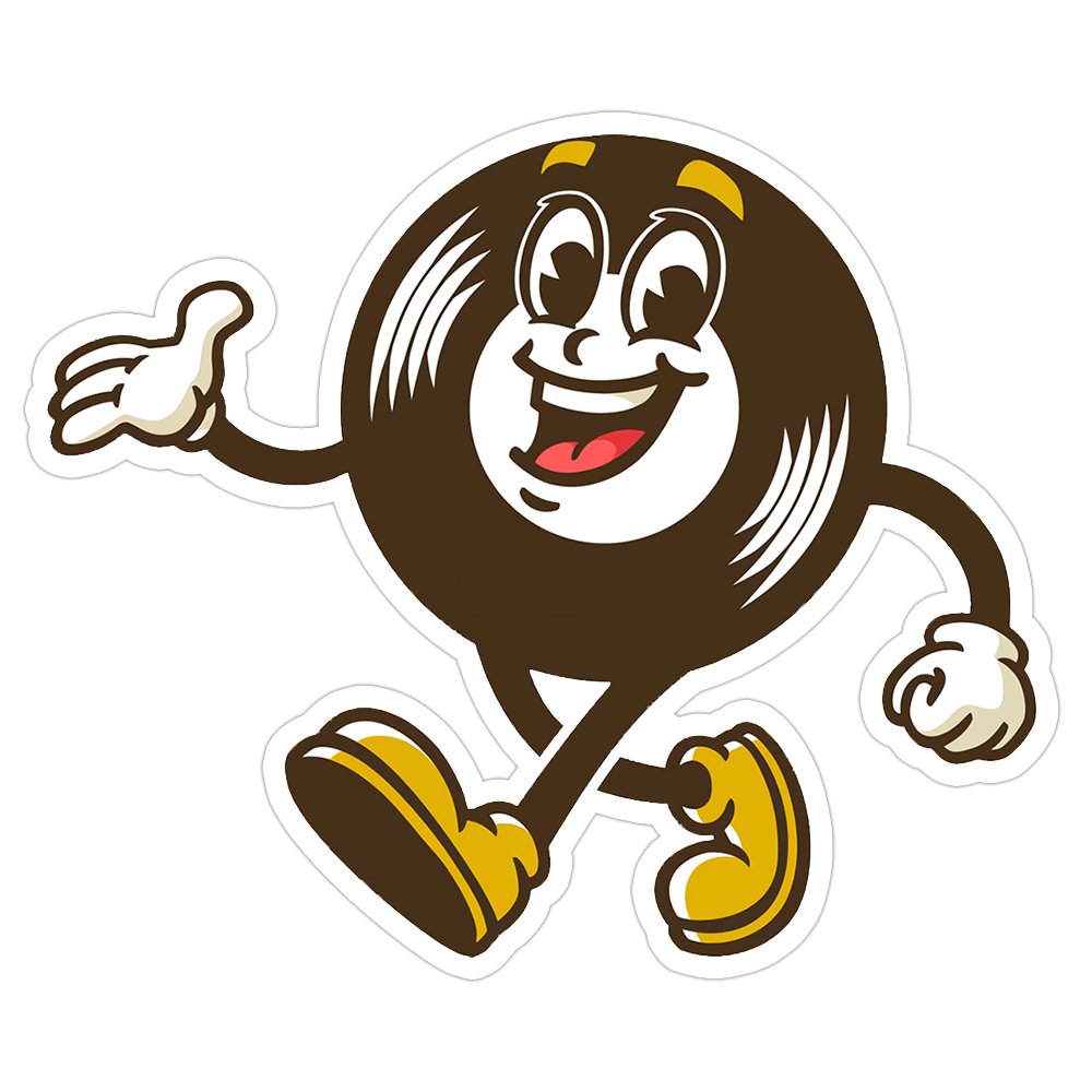 Retro LP Record Mascot Die Cut Sticker (5684)