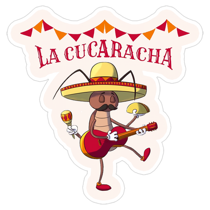 Dancing La Cucaracha Cockroach Die Cut Sticker (5686)