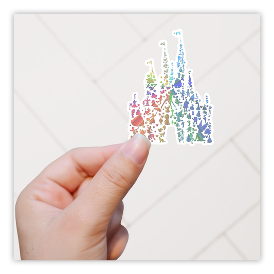 Rainbow Disney Castle of Characters Die Cut Sticker (573)