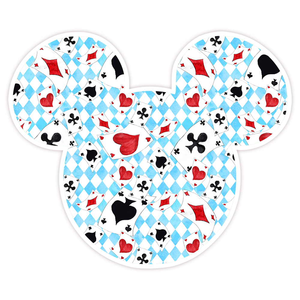 Hidden Mickey Mouse Icon - Alice In Wonderland Die Cut Sticker (595)