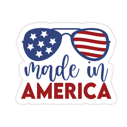 Made In America Sunglasses Stars & Stripes Die Cut Sticker (61)