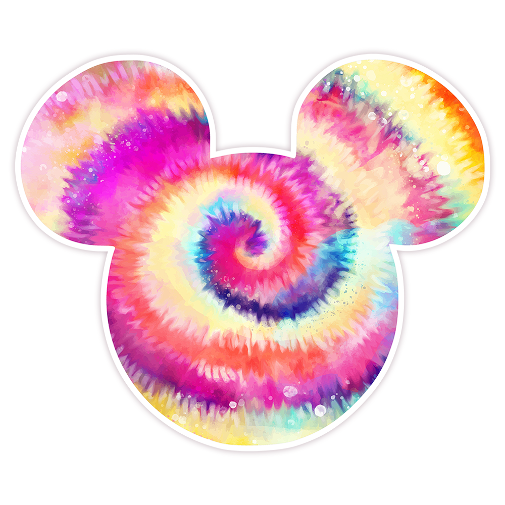 Hidden Mickey Mouse Icon - Rainbow Dye Cut Die Cut Sticker (610)