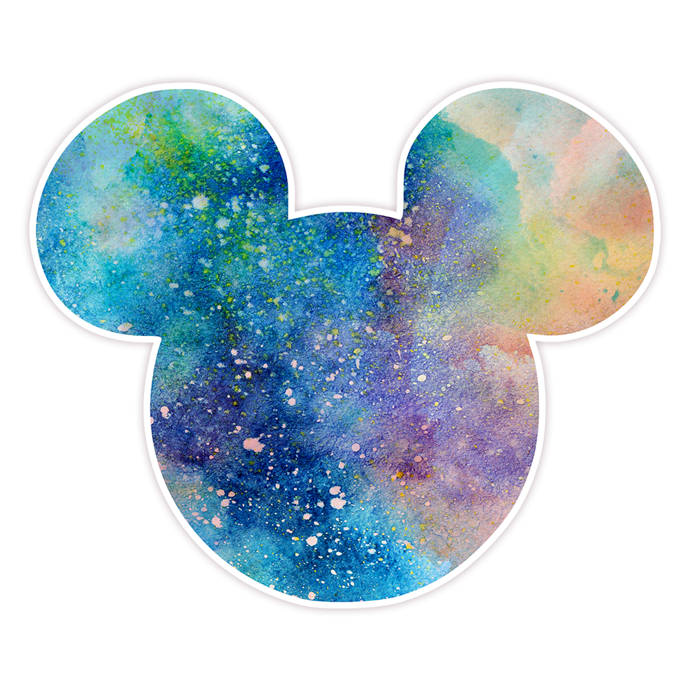 Hidden Mickey Mouse Icon - Galaxy Die Cut Sticker (614)
