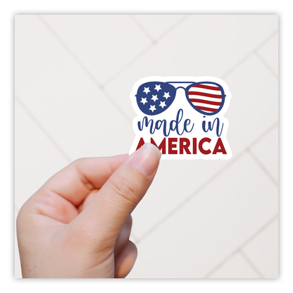 Made In America Sunglasses Stars & Stripes Die Cut Sticker (61)