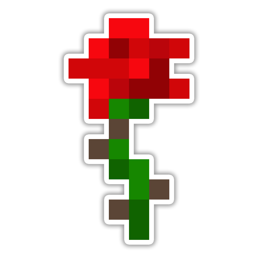 Minecraft Rose Die Cut Sticker (620)