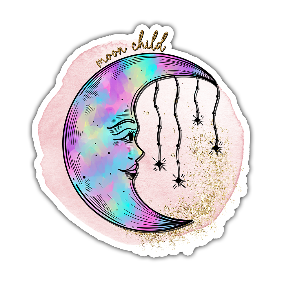 Wild Child Crescent Moon Die Cut Sticker (637)