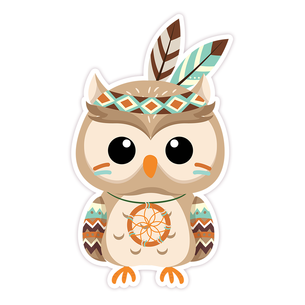 Boho Owl Die Cut Sticker (65)