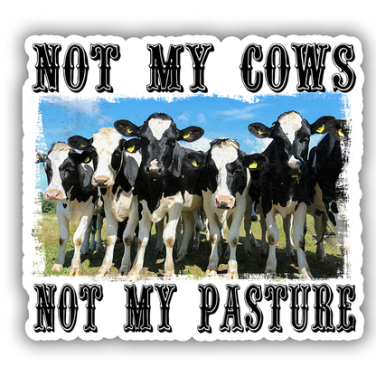 Not My Cows Not My Pasture Die Cut Sticker (666)